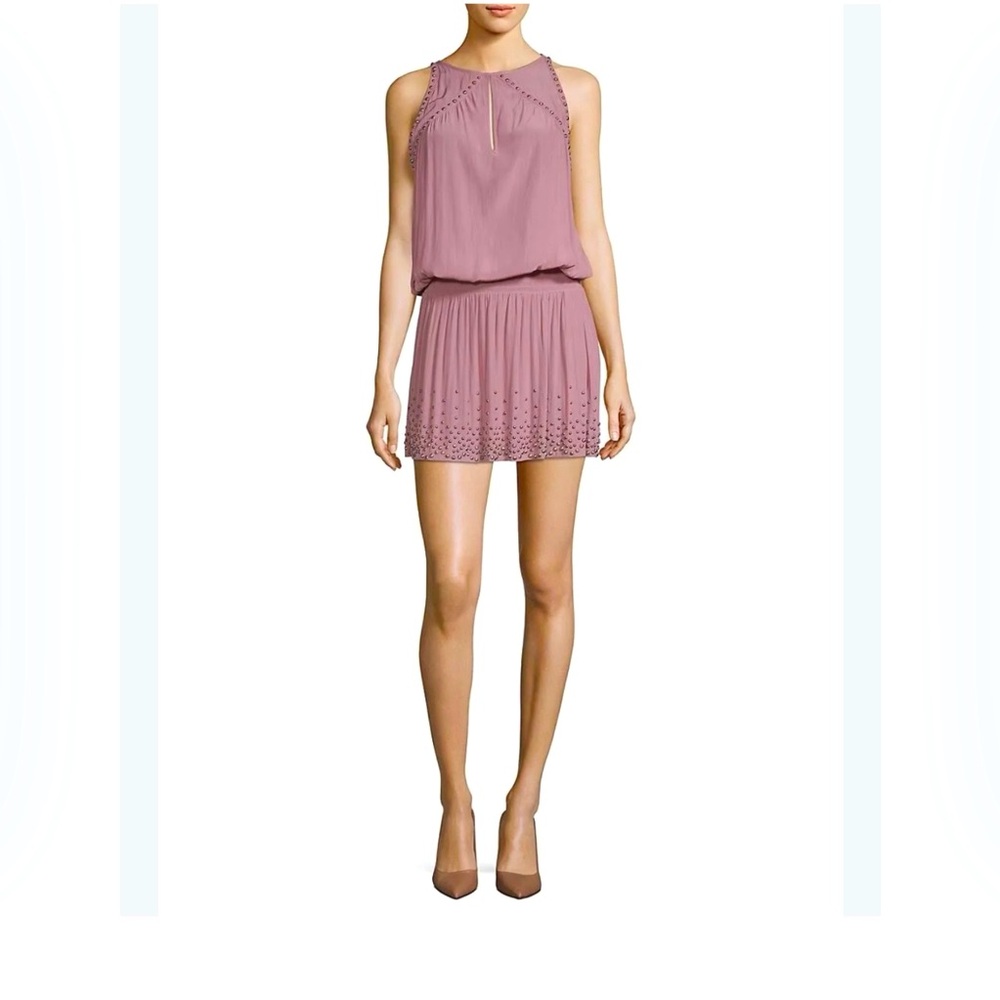 Ramy Brook “Hilary” Cocktail Dress with Stud embellishment in Pink Size Small